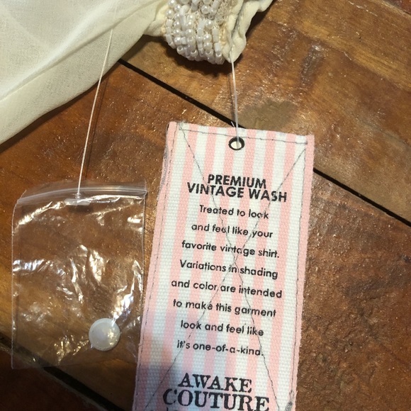 NWT Awake Couture Cream Beaded Mini Cocktail Dress - Picture 4 of 8